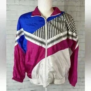 Sunterra Jacket Women’s Size Petite M Vintage Colorful 90s VTG Lined Windbreaker